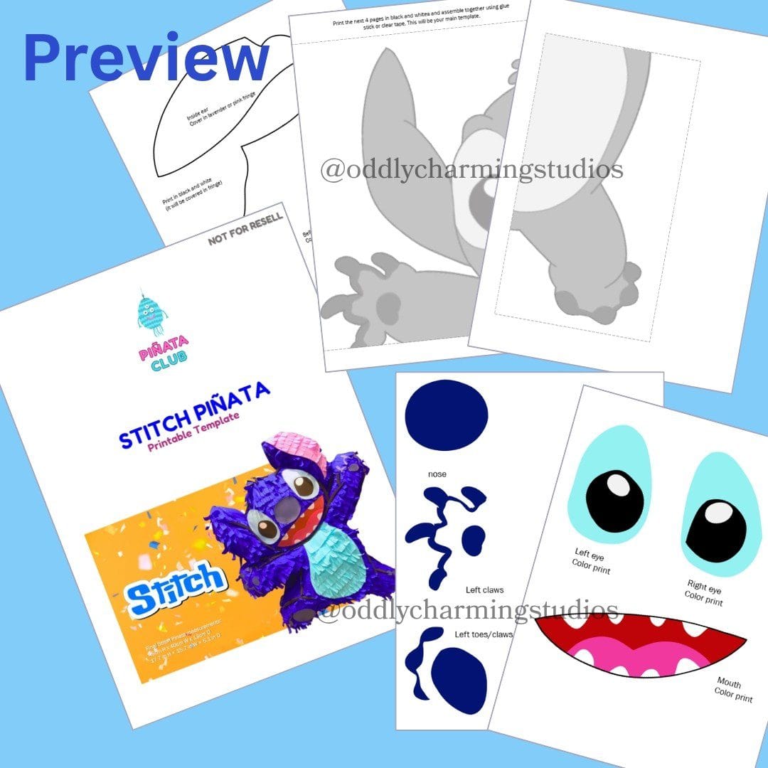 stitch piñata template preview
