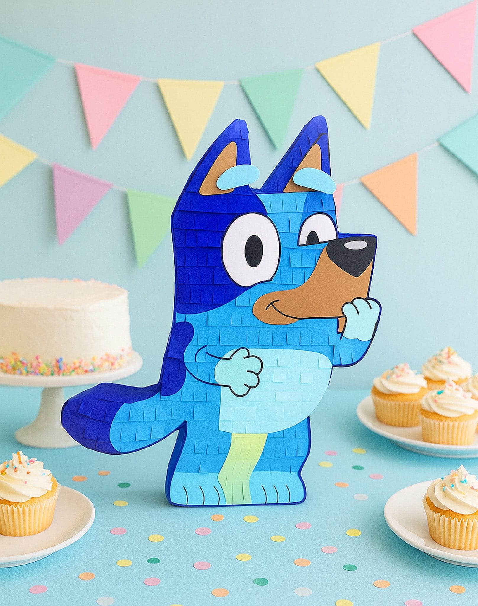bluey piñata on party