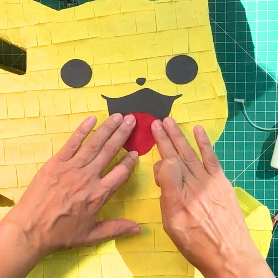 Pikachu Pinata in progress