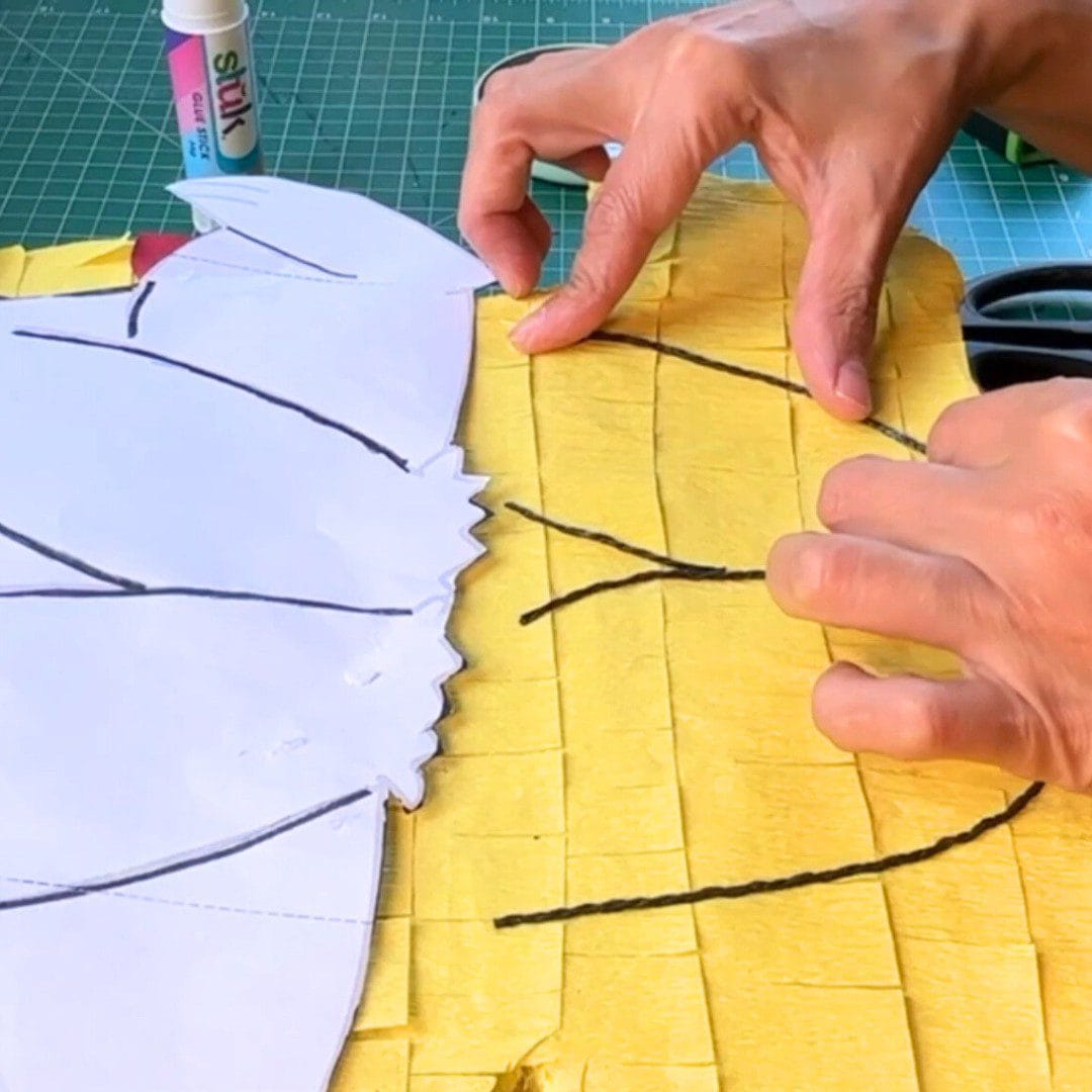 Pikachu Pinata in progress