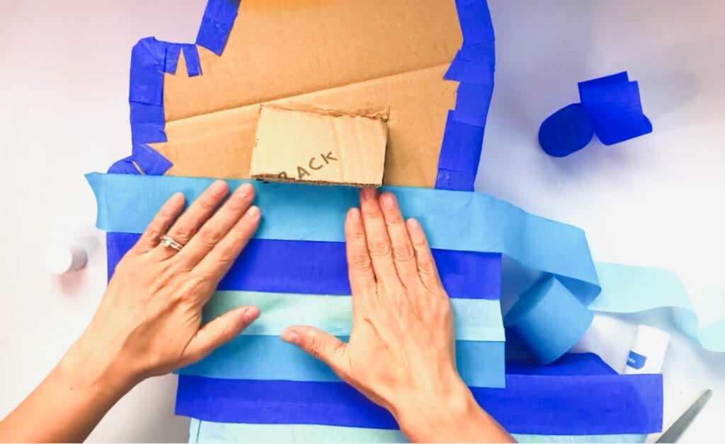 bluey piñata back side in progress