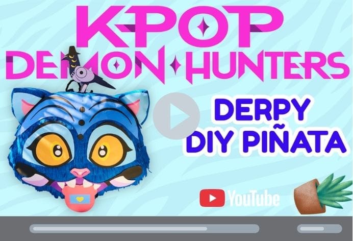 Derpy Tiger Piñata (K-Pop Demon Hunters) — DIY Guide + Printable Template Derpy pinata tutorial preview