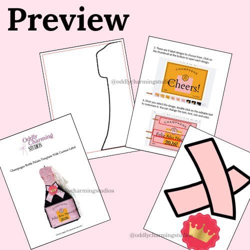 champagne pinata template preview