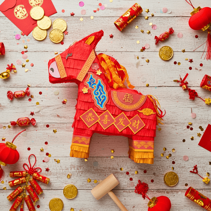 cny mini horse pinata party favour gift box (5)